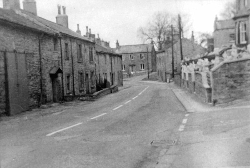 West End 1963.jpg - West End , Long Preston in 1963 prior to the barn and cottages being pulled down to make way for the village road widening scheme  which took place from 1961 to 1966.